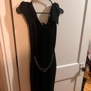 Rampage Black Lace-Up jumpsuit with Chain Waist